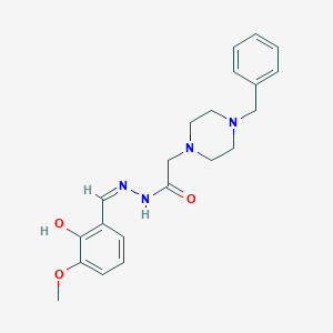 molecular formula C21H26N4O3 B3723017 2-(4-benzyl-1-piperazinyl)-N'-(2-hydroxy-3-methoxybenzylidene)acetohydrazide 