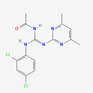 molecular formula C15H15Cl2N5O B3723022 N-{[(2,4-dichlorophenyl)amino][(4,6-dimethyl-2-pyrimidinyl)amino]methylene}acetamide 