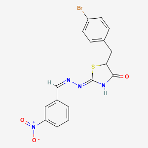 molecular formula C17H13BrN4O3S B3723025 3-nitrobenzaldehyde [5-(4-bromobenzyl)-4-oxo-1,3-thiazolidin-2-ylidene]hydrazone 