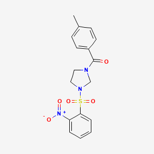 1-(4-methylbenzoyl)-3-[(2-nitrophenyl)sulfonyl]imidazolidine