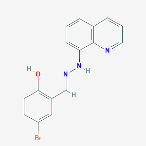molecular formula C16H12BrN3O B3723060 5-bromo-2-hydroxybenzaldehyde 8-quinolinylhydrazone 