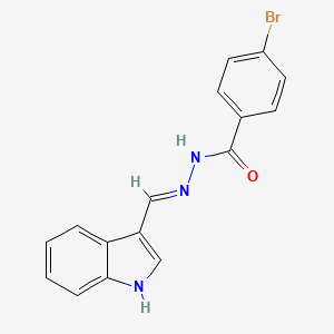 molecular formula C16H12BrN3O B3723068 4-bromo-N'-(1H-indol-3-ylmethylene)benzohydrazide 