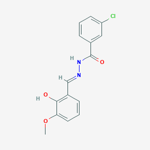 molecular formula C15H13ClN2O3 B3723077 3-chloro-N'-(2-hydroxy-3-methoxybenzylidene)benzohydrazide 