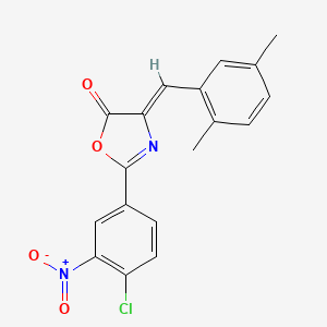 molecular formula C18H13ClN2O4 B3723078 2-(4-chloro-3-nitrophenyl)-4-(2,5-dimethylbenzylidene)-1,3-oxazol-5(4H)-one 
