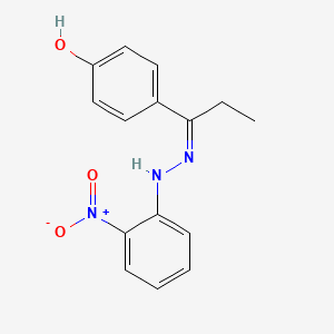molecular formula C15H15N3O3 B3723084 1-(4-hydroxyphenyl)-1-propanone (2-nitrophenyl)hydrazone 