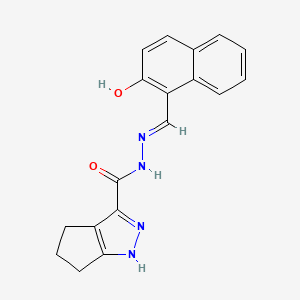 molecular formula C18H16N4O2 B3723098 N'-[(2-羟基-1-萘基)亚甲基]-1,4,5,6-四氢环戊并[c]吡唑-3-甲酰肼 CAS No. 5322-40-7