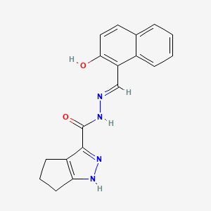 molecular formula C18H16N4O2 B3723098 N'-[(2-hydroxy-1-naphthyl)methylene]-1,4,5,6-tetrahydrocyclopenta[c]pyrazole-3-carbohydrazide CAS No. 5322-40-7