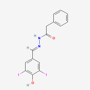 molecular formula C15H12I2N2O2 B3723115 N'-(4-hydroxy-3,5-diiodobenzylidene)-2-phenylacetohydrazide 