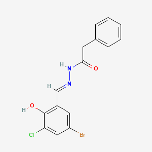 molecular formula C15H12BrClN2O2 B3723119 N'-(5-bromo-3-chloro-2-hydroxybenzylidene)-2-phenylacetohydrazide 
