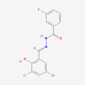 molecular formula C14H9BrClFN2O2 B3723127 N'-(5-bromo-3-chloro-2-hydroxybenzylidene)-3-fluorobenzohydrazide 