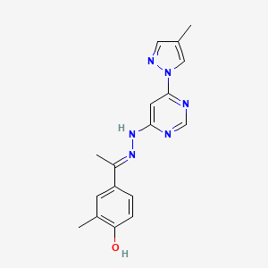molecular formula C17H18N6O B3723130 1-(4-hydroxy-3-methylphenyl)ethanone [6-(4-methyl-1H-pyrazol-1-yl)-4-pyrimidinyl]hydrazone 