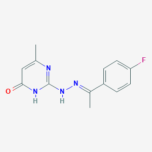 molecular formula C13H13FN4O B3723146 1-(4-fluorophenyl)ethanone (4-hydroxy-6-methyl-2-pyrimidinyl)hydrazone 