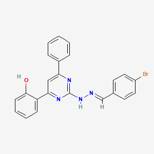 molecular formula C23H17BrN4O B3723165 4-bromobenzaldehyde [4-(2-hydroxyphenyl)-6-phenyl-2-pyrimidinyl]hydrazone 