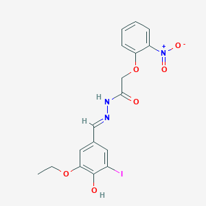 N'-(3-ethoxy-4-hydroxy-5-iodobenzylidene)-2-(2-nitrophenoxy)acetohydrazide