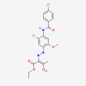 molecular formula C20H19Cl2N3O5 B3723229 ethyl 2-({5-chloro-4-[(4-chlorobenzoyl)amino]-2-methoxyphenyl}hydrazono)-3-oxobutanoate 