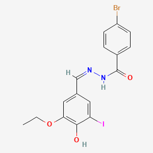 molecular formula C16H14BrIN2O3 B3723237 4-bromo-N'-(3-ethoxy-4-hydroxy-5-iodobenzylidene)benzohydrazide 