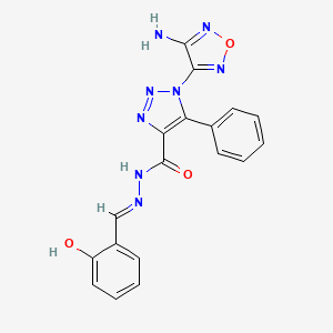 molecular formula C18H14N8O3 B3723251 1-(4-amino-1,2,5-oxadiazol-3-yl)-N'-(2-hydroxybenzylidene)-5-phenyl-1H-1,2,3-triazole-4-carbohydrazide 