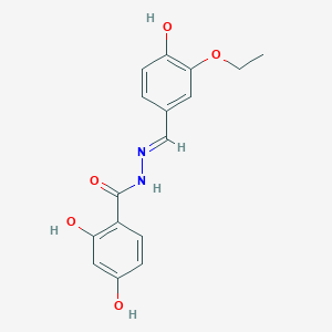 molecular formula C16H16N2O5 B3723262 N'-(3-ethoxy-4-hydroxybenzylidene)-2,4-dihydroxybenzohydrazide 