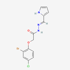 molecular formula C13H11BrClN3O2 B3723264 2-(2-bromo-4-chlorophenoxy)-N'-(1H-pyrrol-2-ylmethylene)acetohydrazide 