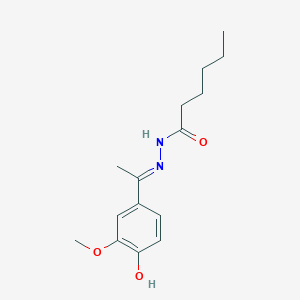 molecular formula C15H22N2O3 B3723281 N'-[1-(4-hydroxy-3-methoxyphenyl)ethylidene]hexanohydrazide 