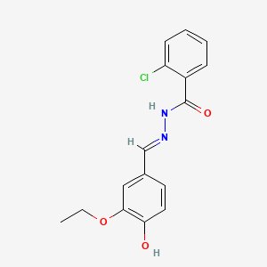 molecular formula C16H15ClN2O3 B3723282 2-chloro-N'-(3-ethoxy-4-hydroxybenzylidene)benzohydrazide CAS No. 131536-96-4