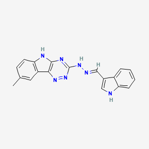molecular formula C19H15N7 B3723290 1H-indole-3-carbaldehyde (8-methyl-5H-[1,2,4]triazino[5,6-b]indol-3-yl)hydrazone 