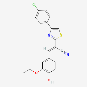 2-[4-(4-chlorophenyl)-1,3-thiazol-2-yl]-3-(3-ethoxy-4-hydroxyphenyl)acrylonitrile