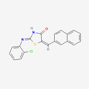 molecular formula C20H13ClN2OS B3723302 2-[(2-chlorophenyl)imino]-5-(2-naphthylmethylene)-1,3-thiazolidin-4-one 