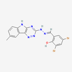 3,5-dibromo-2-hydroxybenzaldehyde (8-methyl-5H-[1,2,4]triazino[5,6-b]indol-3-yl)hydrazone