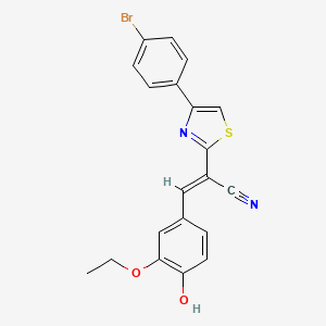molecular formula C20H15BrN2O2S B3723315 2-[4-(4-bromophenyl)-1,3-thiazol-2-yl]-3-(3-ethoxy-4-hydroxyphenyl)acrylonitrile 