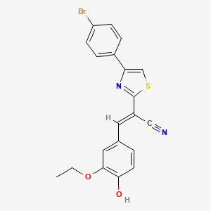 2-[4-(4-bromophenyl)-1,3-thiazol-2-yl]-3-(3-ethoxy-4-hydroxyphenyl)acrylonitrile