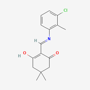 molecular formula C16H18ClNO2 B3723319 2-{[(3-chloro-2-methylphenyl)amino]methylene}-5,5-dimethyl-1,3-cyclohexanedione 