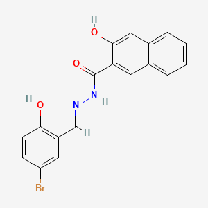 molecular formula C18H13BrN2O3 B3723331 N'-(5-bromo-2-hydroxybenzylidene)-3-hydroxy-2-naphthohydrazide 