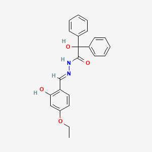 molecular formula C23H22N2O4 B3723352 N'-(4-ethoxy-2-hydroxybenzylidene)-2-hydroxy-2,2-diphenylacetohydrazide 