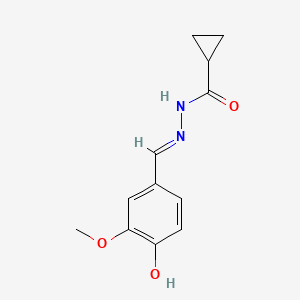 molecular formula C12H14N2O3 B3723375 N'-(4-hydroxy-3-methoxybenzylidene)cyclopropanecarbohydrazide 