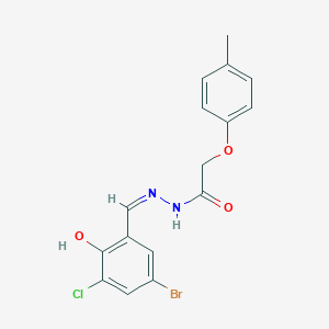 molecular formula C16H14BrClN2O3 B3723387 N'-(5-bromo-3-chloro-2-hydroxybenzylidene)-2-(4-methylphenoxy)acetohydrazide 