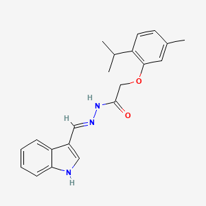 molecular formula C21H23N3O2 B3723412 N'-(1H-indol-3-ylmethylene)-2-(2-isopropyl-5-methylphenoxy)acetohydrazide 