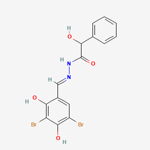 molecular formula C15H12Br2N2O4 B3723418 N'-(3,5-dibromo-2,4-dihydroxybenzylidene)-2-hydroxy-2-phenylacetohydrazide 