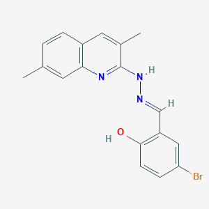 molecular formula C18H16BrN3O B3723426 5-bromo-2-hydroxybenzaldehyde (3,7-dimethyl-2-quinolinyl)hydrazone 