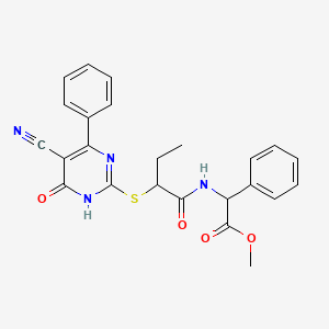 methyl ({2-[(5-cyano-6-oxo-4-phenyl-1,6-dihydro-2-pyrimidinyl)thio]butanoyl}amino)(phenyl)acetate