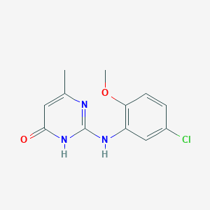 molecular formula C12H12ClN3O2 B3723489 2-[(5-chloro-2-methoxyphenyl)amino]-6-methyl-4(3H)-pyrimidinone 