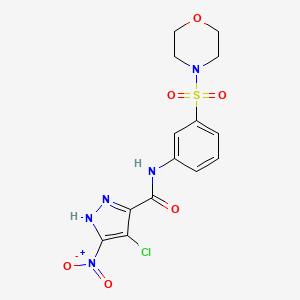 4-chloro-N-[3-(4-morpholinylsulfonyl)phenyl]-5-nitro-1H-pyrazole-3-carboxamide