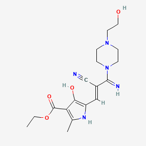 molecular formula C18H25N5O4 B3723514 ethyl 5-{3-amino-2-cyano-3-[4-(2-hydroxyethyl)-1-piperazinyl]-2-propen-1-ylidene}-2-methyl-4-oxo-4,5-dihydro-1H-pyrrole-3-carboxylate 