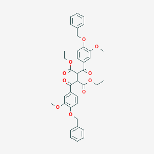 molecular formula C38H38O10 B372352 Diethyl 2,3-bis[4-(benzyloxy)-3-methoxybenzoyl]succinate 