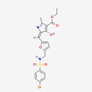 molecular formula C20H19BrN2O6S B3723549 ethyl 5-{[5-({[(4-bromophenyl)sulfonyl]amino}methyl)-2-furyl]methylene}-2-methyl-4-oxo-4,5-dihydro-1H-pyrrole-3-carboxylate 