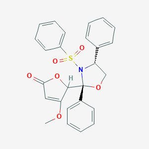 molecular formula C26H23NO6S B372356 5-[2,4-diphenyl-3-(phenylsulfonyl)-1,3-oxazolidin-2-yl]-4-methoxy-2(5H)-furanone 