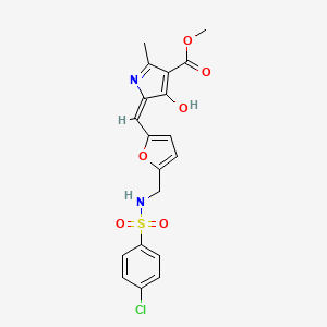 molecular formula C19H17ClN2O6S B3723568 methyl 5-{[5-({[(4-chlorophenyl)sulfonyl]amino}methyl)-2-furyl]methylene}-2-methyl-4-oxo-4,5-dihydro-1H-pyrrole-3-carboxylate 