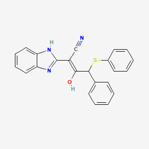 molecular formula C23H17N3OS B3723581 2-(1,3-dihydro-2H-benzimidazol-2-ylidene)-3-oxo-4-phenyl-4-(phenylthio)butanenitrile 