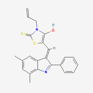 molecular formula C23H20N2OS2 B3723584 3-allyl-5-[(5,7-dimethyl-2-phenyl-1H-indol-3-yl)methylene]-2-thioxo-1,3-thiazolidin-4-one 