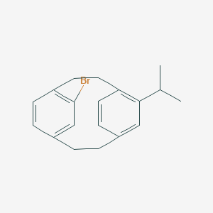 molecular formula C19H21Br B372359 5-Bromo-12-isopropyltricyclo[8.2.2.2~4,7~]hexadeca-1(12),4,6,10,13,15-hexaene 